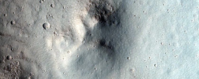 North-Pole-Facing Deposit in Crater