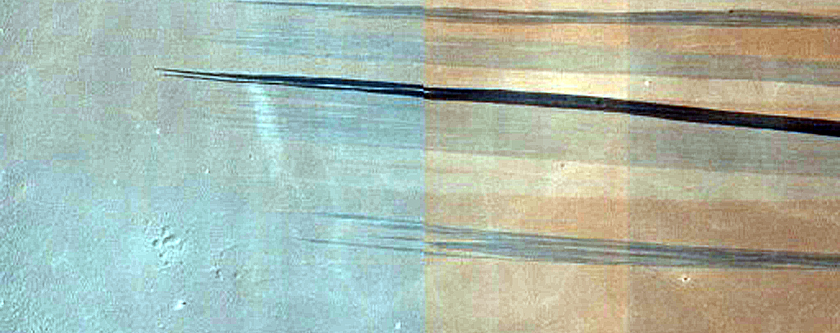 Possible Mafic Minerals on Arabia Terra Crater Wall