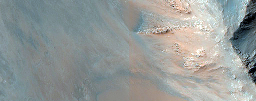 Monitor Low-Albedo Slopes along Coprates Chasma Ridge