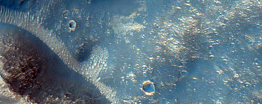 Overlapping Landslides in Crater in Margaritifer Terra
