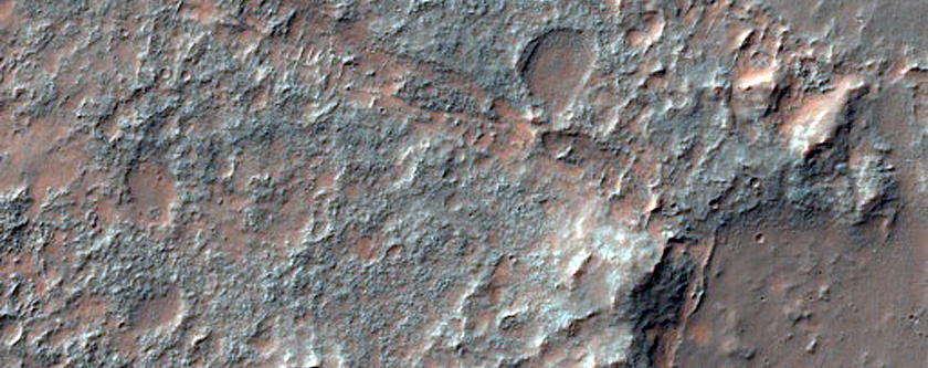 Straight Feature in Thaumasia Planum Ejecta Blanket