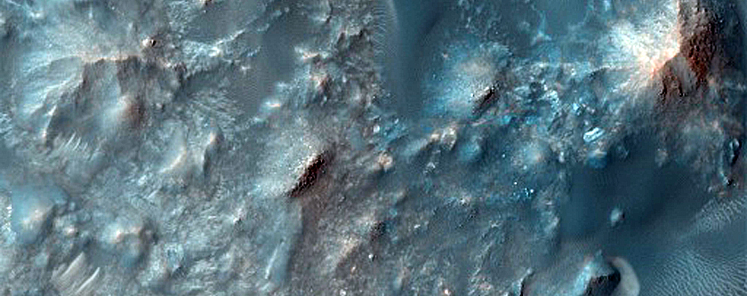 Isolated Dune Field in Crater Northwest of Syrtis Major Planum