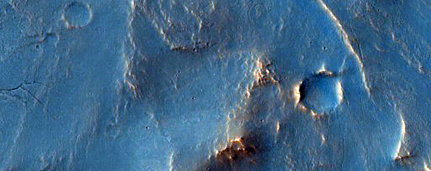 Fan or Delta Deposits in Northeast Hargraves Crater