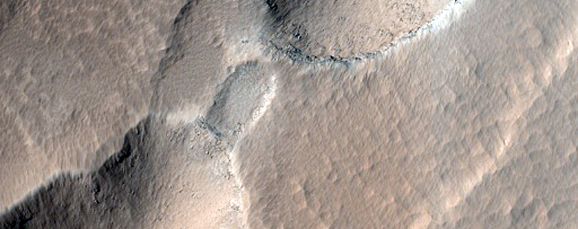 Chain of Pit Craters in Graben in Elysium Fossae