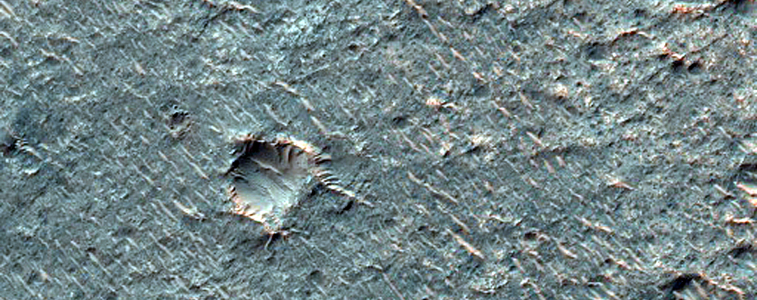 Mafic Mineral Exposure on Plains West of Herschel Crater