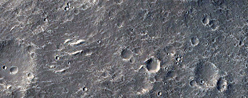 Feature with Wrinkle Ridge in Nepenthes Planum