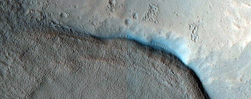 North-Pole-Facing Deposit in Crater