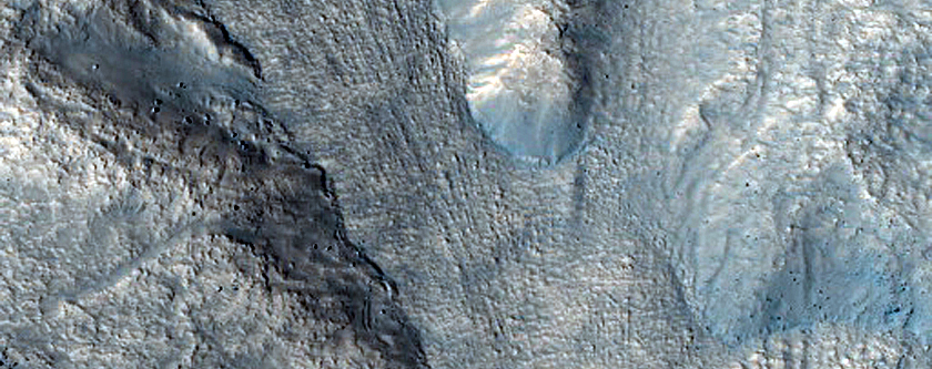 Gullies on North Wall of Nier Crater