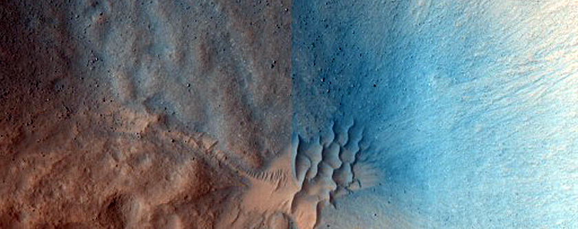 Small North Facing Gully in Small Crater