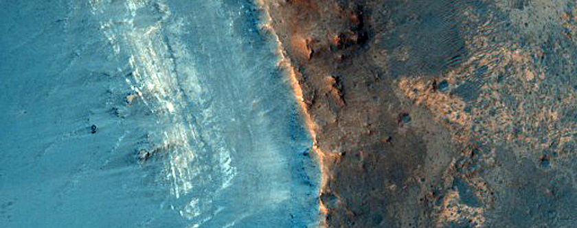 Bright Layers in Crater Wall