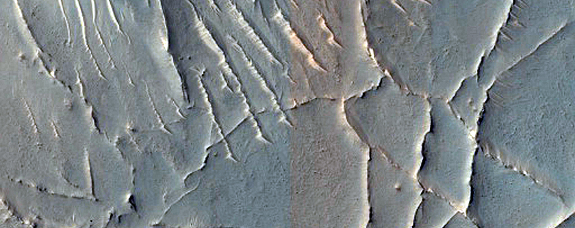 Ridges in Nilosyrtis Mensae