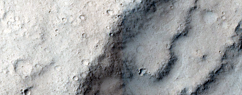 Landforms Southwest of Stege Crater