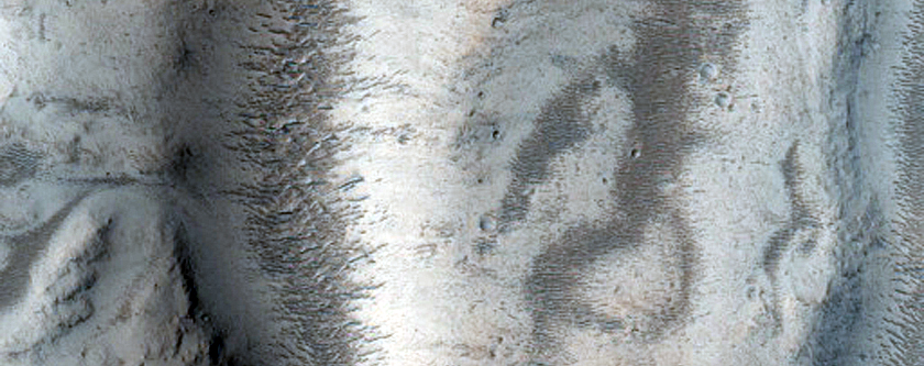Group of Channels along Old Crater Wall
