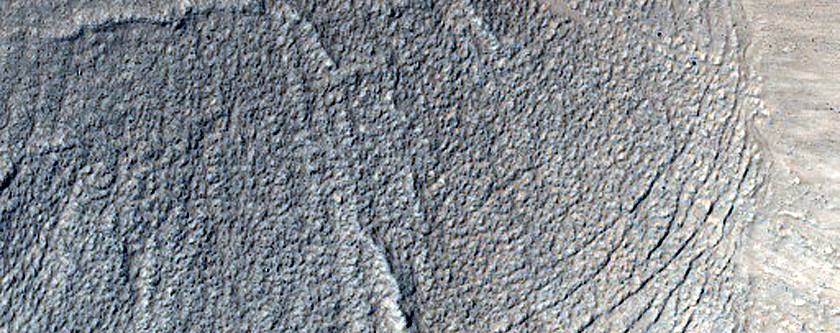 North Facing Deposit in Crater in Utopia Planitia
