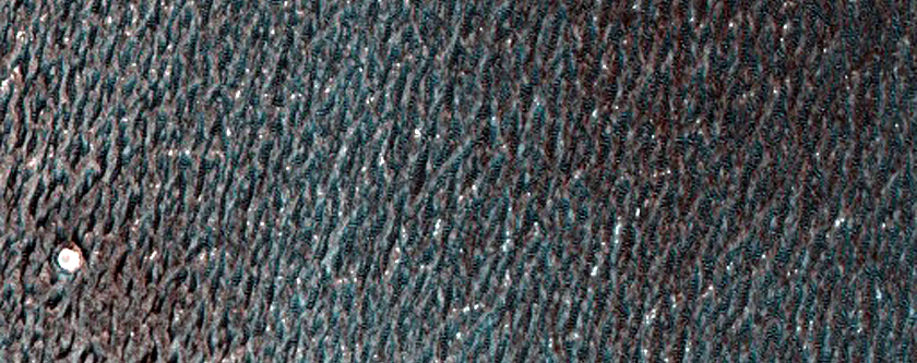 Ice-Filled North Polar Layered Deposits Crater