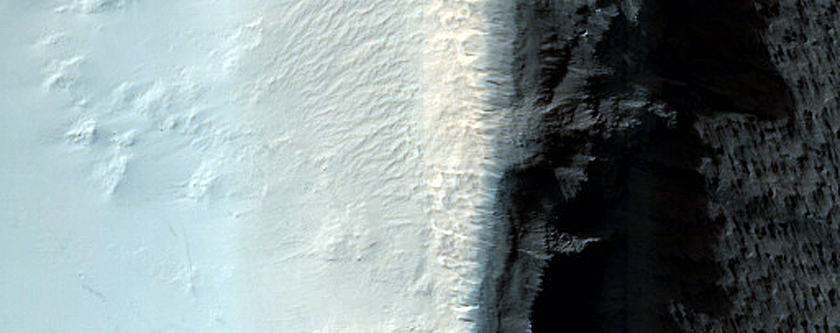 Crater Rim Northwest of Amazonis Mensa