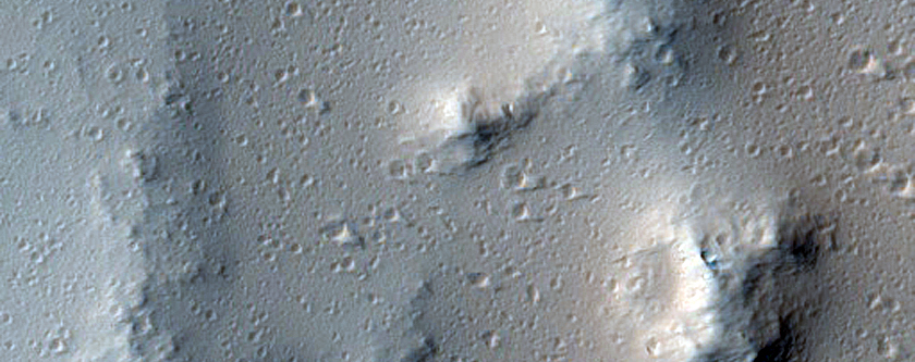 Impact Crater Volcanic Flow Units and Fractures Intersecting