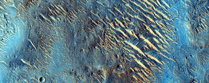 Crater on Slope in Maja Valles