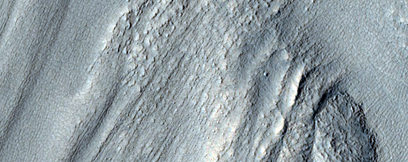 Structure of Viscous Flow Feature Exposed by Ice Degradation