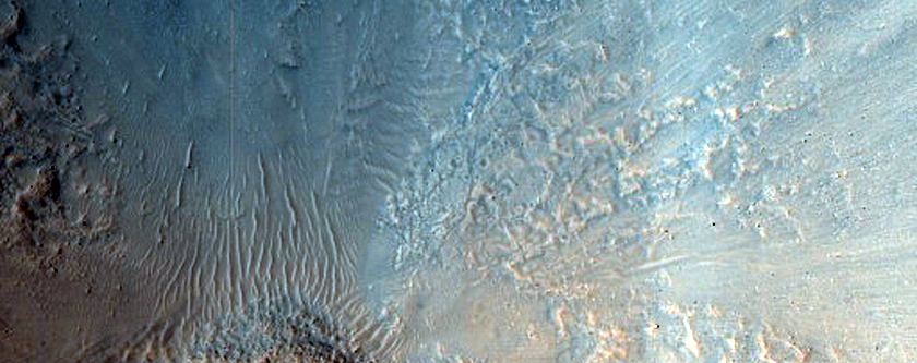 Mid-Latitude Crater with Steep Slopes