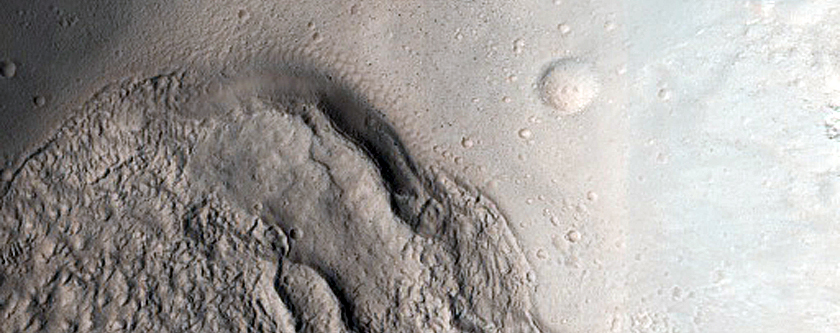 North-Pole-Facing Deposit in Crater