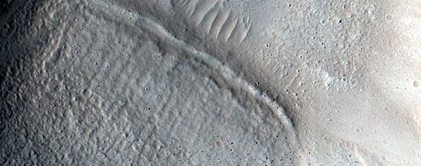 Pole-Facing Deposit in Crater