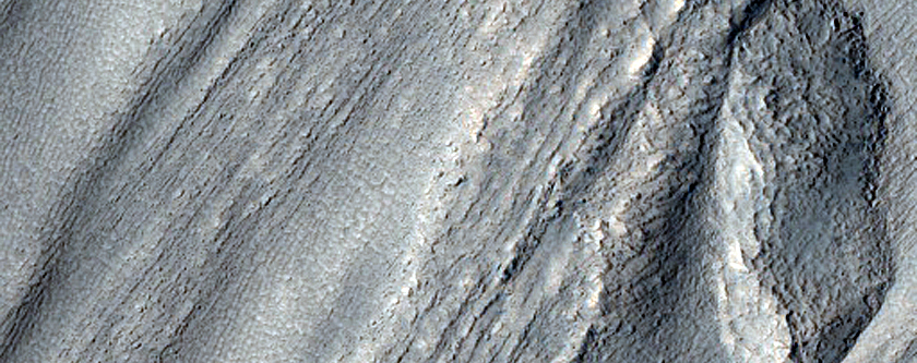 Structure of Viscous Flow Feature Exposed by Ice Degradation