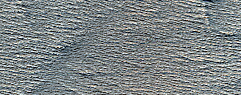 Crater and Flow in Daedalia Planum