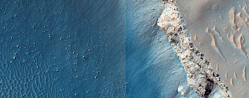 Possible Rock Falls on Steep Slopes in Cerberus Fossae