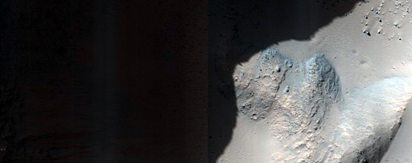 Frost Survey in Steep and Fresh-Looking Crater