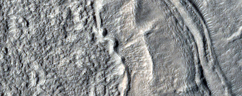 Eroded Area on Crater Wall and Talus in Terra Sabaea