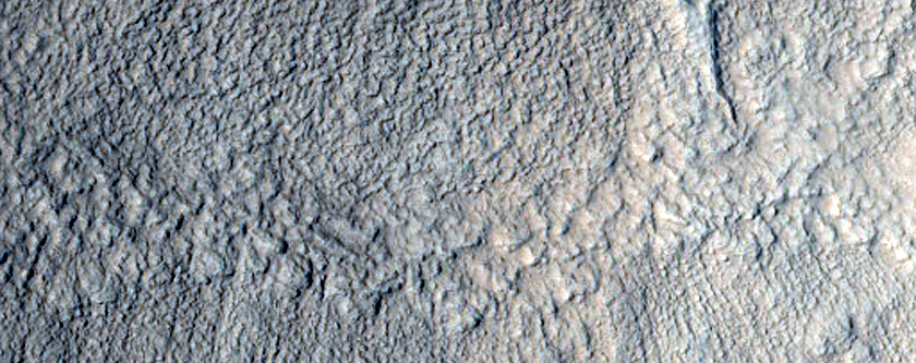 Lobate Glacial Deposit in Crater