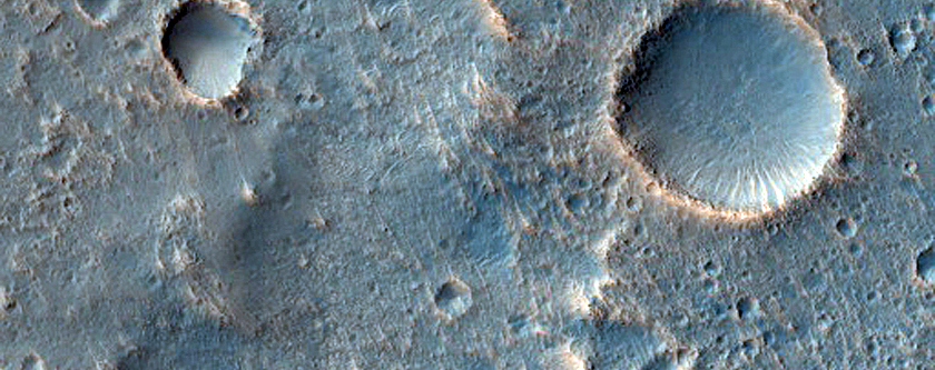 Exposed Material near Crater Rim