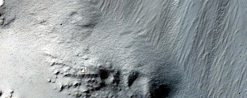 Looking for Frost in Steep and Fresh-Looking Crater