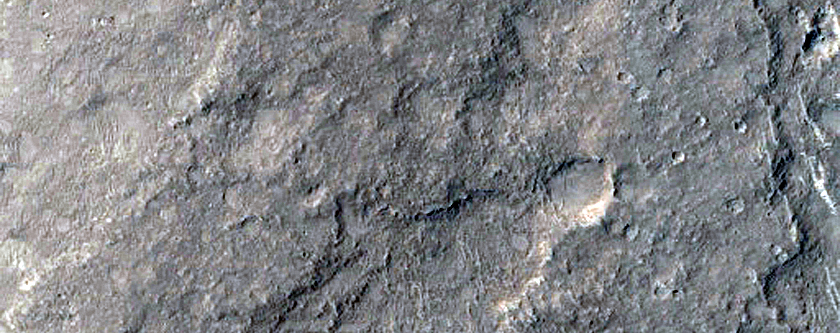Fan-Shaped Form in Valley North of Gale Crater