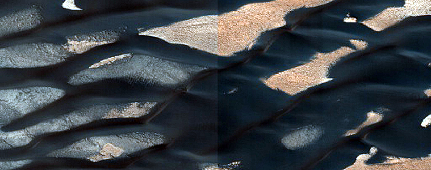Dune-Ice Mobility in Olympia Undae