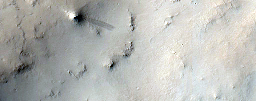 Slumped Terrain in Crater