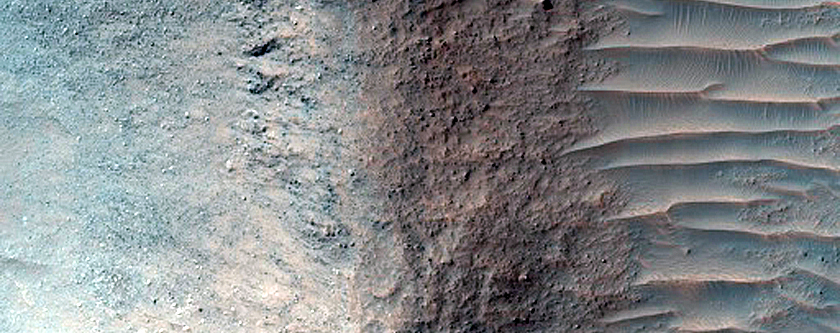 Crater in Libya Montes