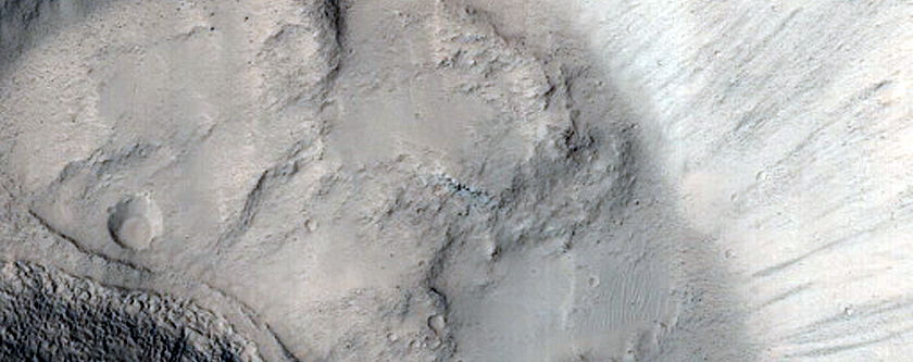 North-Pole-Facing Deposit in Crater