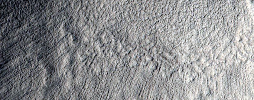 Lobate Glacial Deposit in Crater