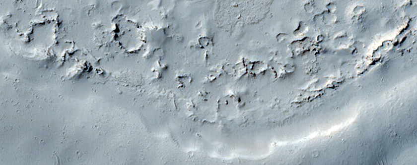 Lava-Crater Interaction in Southern Elysium Planitia