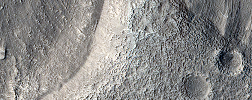 Layered Structure in Crater near Mamers Valles