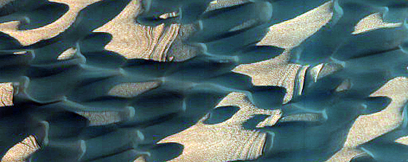 North Polar Residual Ice and Defrosting Dunes