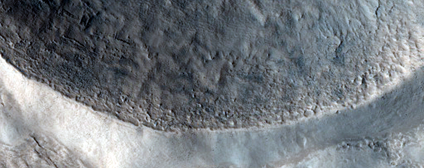 North-Pole-Facing Deposit in Crater