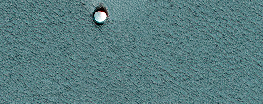 Small Crater on North Polar Layered Deposits