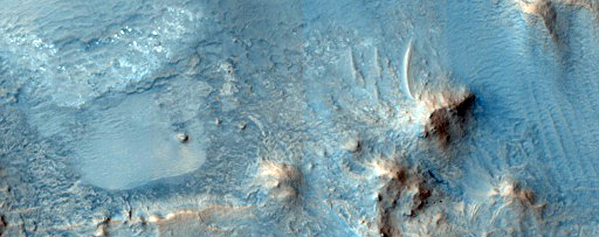 Central Structure of Impact Crater Northeast of Mawrth Vallis