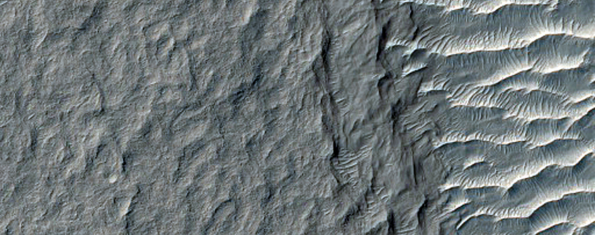 Test for Inverted Channel near Intersection with Crater