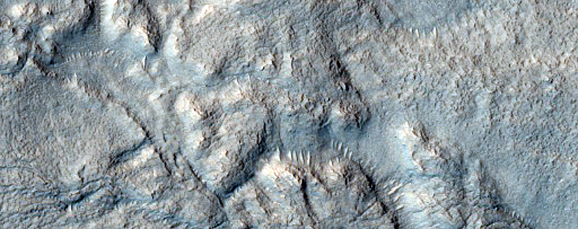 Features around Crater in Arabia Terra
