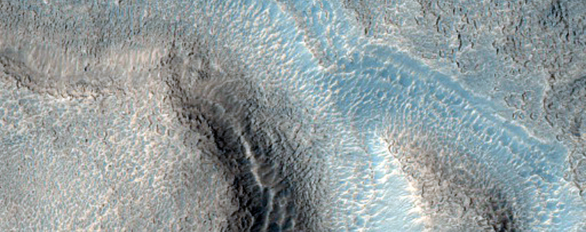 Channel on Crater Rim North of Sklodowska Crater