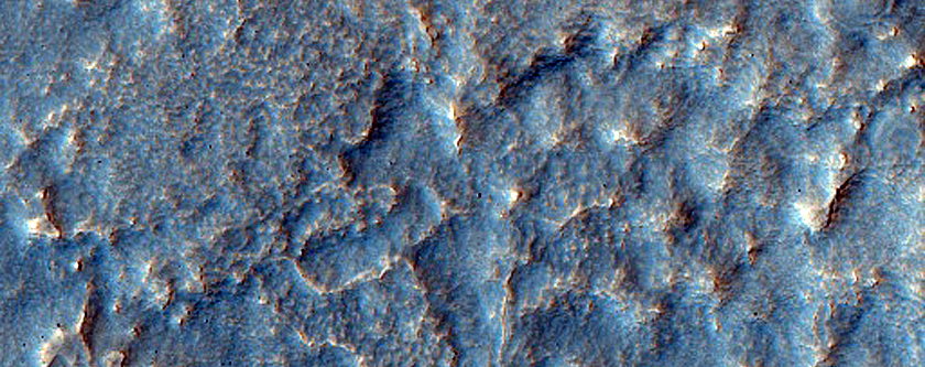 Landforms West of Lyot Crater